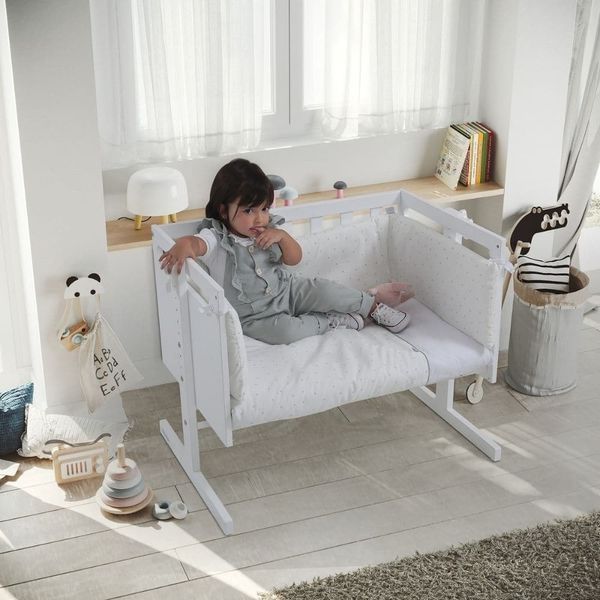 Люлька дитяча "CODODO", White + постiль, Micuna MO-1639/TX-1640-Grey/TX-1694 фото